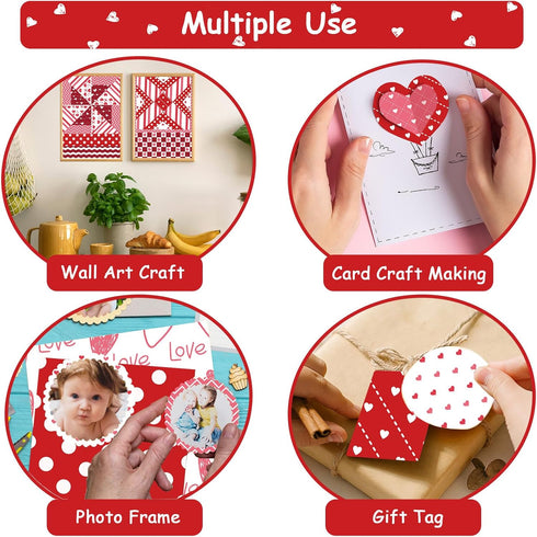 48 Sheets Valentine Craft Paper 12 X 12 Scrapbooking Paper, Red Valentine's Day Pattern Paper Bulk 24 Styles Pink Heart Decorative Craft Paper DIY...