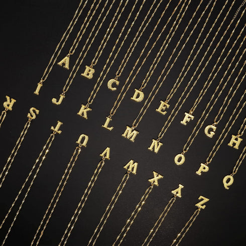 Dainty Initial Necklaces for Women, 26 Alphabet Pendant Chain Necklace from A-Z, 18K Gold Plated Name Letter Pendant Charm Necklace for Women...