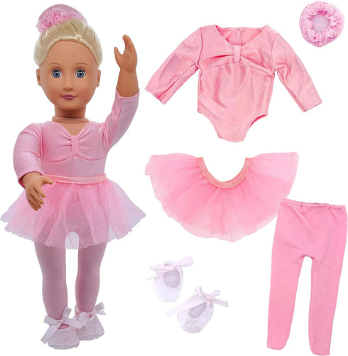 18" Doll Clothes Ballet Ballerina Outfits 5pcs Dance Dress for American OG Girl 18 Inch Doll Accessories Sets Doll Clothes Gifts...
