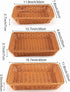 ZOENHOU 3 Packs Poly Wicker Bread Basket, 16” 14” 12” Handmade Woven Empty Gift Basket, Tabletop Wicker Serving Baskets for Home Restaurant Hotel ...