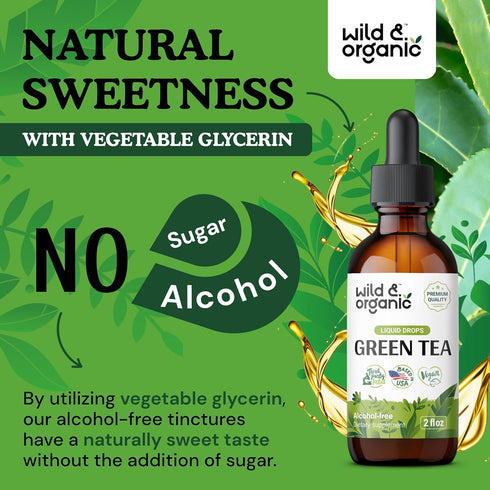 Green Tea Extract Liquid Drops - Antioxidant Supplement w/Green Tea Extract - Natural Green Tea Supplements w/Camelia Sinensis - Alcohol-Free Gree...