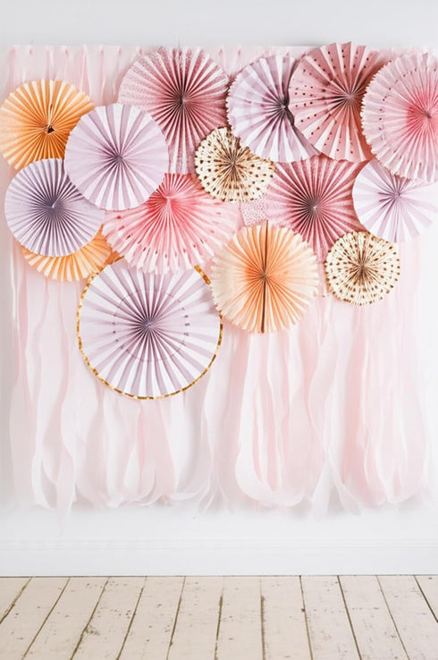 PapaKit Origami Wall Decoration Set (8 Assorted Round Paper Fans) Birthday Party Baby Shower Wedding Events Decor | Creative Art Design Pattern (S...