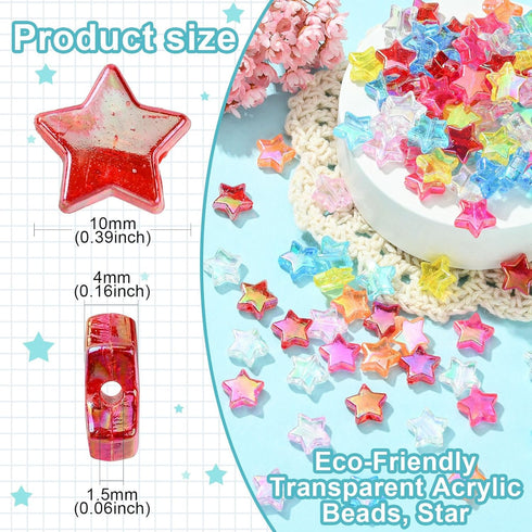 LiQunSweet 280 Pcs 8-Colors Transparent Acrylic Star AB Color Spacer Beads Charms Kit for DIY Jewelry Craft Making Necklace Bracelet Supplies - 10...