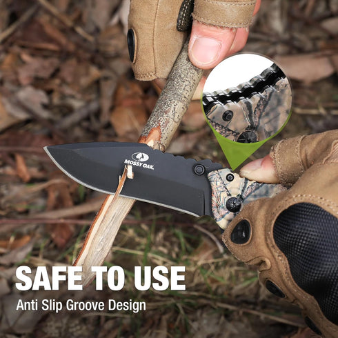 Mossy Oak Folding Tactical Pocket Knife for Men, Camo Pocket Knife with 3 Inch Stainless Steel Drop Point Blade, EDC Tool with Clip...