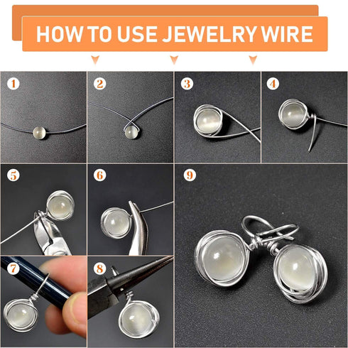 22 Gauge Jewelry Wire, Anezus Craft Wire Tarnish Resistant Copper Beading Wire for Jewelry Making Supplies and Crafting (Silver, 49 Yards/45 Meter...