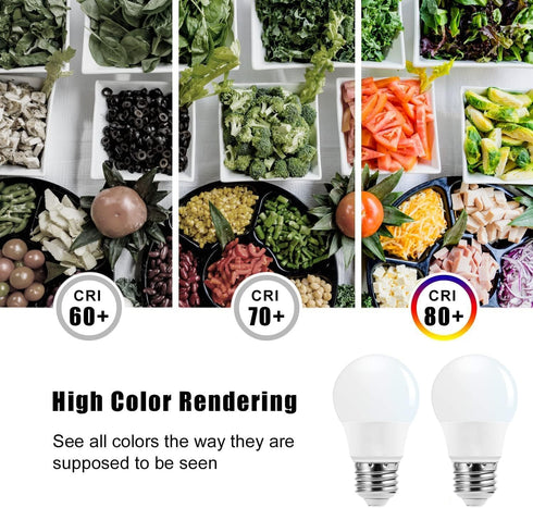 Refrigerator Light Bulb, 40W Equivalent 120V A15 Fridge Light Bulbs, 5W E26 Medium Base Daylight White 5000K for Freezer Lighting, Non-dimmable, 2...
