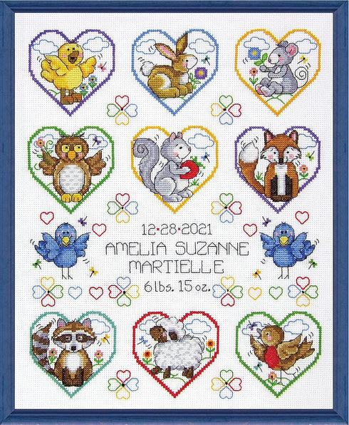 Design Works Crafts, Animal Hearts Counted Cross Stitch Kit...