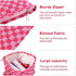2Pcs Checkered Makeup Bag for Women Large Cosmetic Bag Set Travel Toiletry Bag Makeup Pouch Bag for Purse Pink Zipper Storage Bag Organizer Cute S...