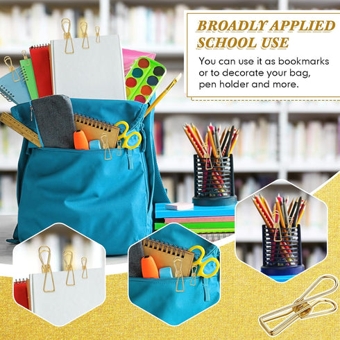 100 Pcs Paper Clips Metal Wire Hollow Out Clips Multi Purpose Utility Clips Invoice Bill Paper Clips Stainless Steel Hanging Clothes Pins for Scho...