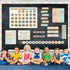 162 Pcs Pastel Checkerboard Classroom Calendar Bulletin Board Set for Teachers Seasons Weather Days of the Week Chart Bulletin Board Calendar Set ...