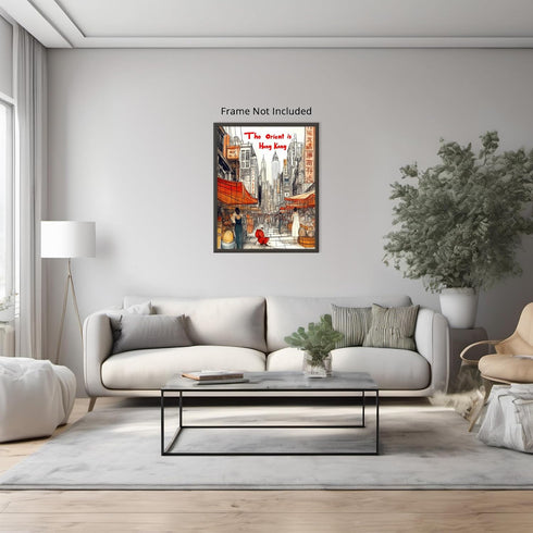 Posterizer 1 pcs-The orient is Hong Kong-retro travel poster 1-Adventure Wall Art-Vintage Art- Gift for Men Women Entrepreneur Teens- unframed wal...