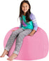 Posh Stuffable Kids Stuffed Animal Storage Bean Bag Chair Cover - Childrens Toy Organizer, Large 38" - Solid Pink...