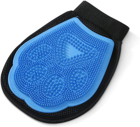 Wags & Wiggles Dual Sided Dog Grooming Glove with Rubber Paw - 2-in-1 Grooming Glove | Fun Dog Grooming Tool for Brushing, Massaging, and Scrubbin...