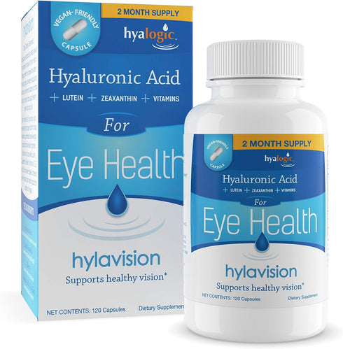 HylaVision Eye Health Supplements: Hyaluronic Acid, Lutein and Zeaxanthin Dietary Supplements for Vision Support (120 Capsules)— Vegan Formula by ...