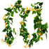 AirSun Artificial Morning Glory Flower Vines, 2pcs 15Feet Hanging Plants Silk Garland Fake Green Plant Home Garden Wall Fence Indoor Outdoor Weddi...