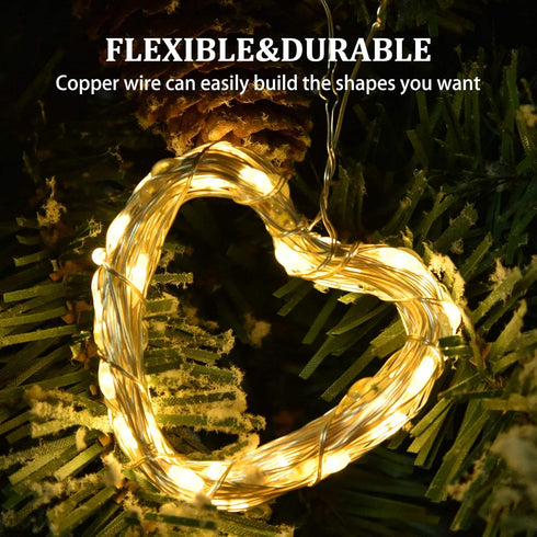 2 Pack 100 LED Solar Powered String Lights, Each 33FT Copper Wire 8 Modes Solar Fairy Lights Outdoor Waterproof for Garden, Patio, Party, Christma...