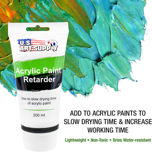 U.S. Art Supply Acrylic Retarder Acrylic Medium, 200ml Tube (6.7 Ounces) - Mixed with Color gives you longer Working Times...