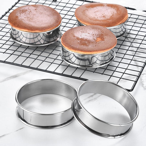12Pack English Muffin Rings 3.15 Inch Crumpet Rings Stainless Steel Double Rolled Tart Rings, Round Metal Cooking Pastry Ring Molds for baking...