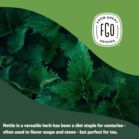 FGO Organic Nettle Leaf Loose Tea, Cut and Sifted, Caffeine Free, 4oz Resealable Bag, Packaging May Vary (Pack of 1)...