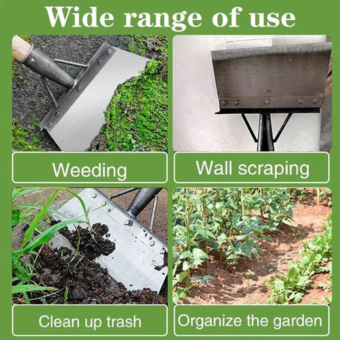 Multifunctional Cleaning Shovel, Square Garden Spade Shovel - Manganese Steel Flat Shovel Not Include Pole, 8-12" Heavy Duty Garden Tool for Diggi...