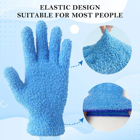 Evridwear Dusting Glove & Mitts Pack Microfiber Cleaning Gloves for Plants, Blinds, Hard to Reach Corners, Mittens with Thumb for Cleaning Car Win...