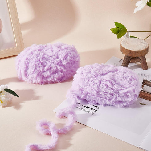 2 Roll Skeins Super Soft Fur Yarn Chunky Fluffy Faux Fur Yarn Fluffy Eyelash Yarn for Crochet Knit Blanket Rug Clothes Knitting-2×30m(2×32.8yds,51...