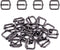 Swpeet 60Pcs 1/2 Inch - 13mm Gun-Black Metal Rings Rectangle Adjuster Triglides Slides Buckle, Roller Pin Buckles Slider Strap Adjuster Keychains ...