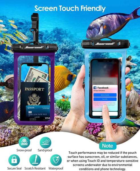 Hiearcool Universal Waterproof Phone Pouch, Dry Bag Compatible for iPhone 16 15 14 13 Pro Max XS Plus Samsung Galaxy S22 Cellphone Up to 8.3", IPX...