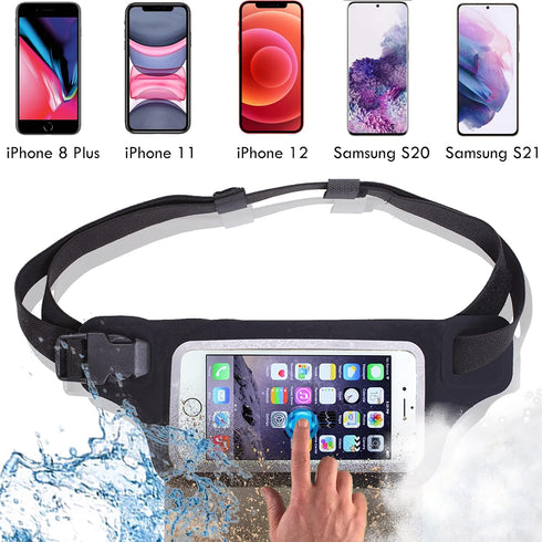 Ultimate Waterproof Running Swimming Belt - Phone & Essentials Holder for Gym, Beach, Kayaking, Ski! Fits iPhone, Samsung - Touchscreen, IPX8 Rate...