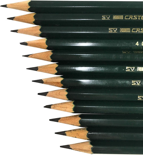 Faber-Castell 9000 Graphite Sketch Pencil Art Set (8B - 2H) with Kneaded Art Eraser, Large Dust Free Eraser and Sharpener...