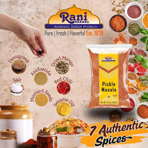 Rani Pickle (Achar) Masala Indian Spice Blend 3.5oz (100g) ~ All Natural | Vegan | Gluten Friendly | NON-GMO | No colors | Indian Origin...