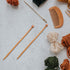 2 Pcs Bamboo Knitting Needles Set Straight Single Pointed Knitting Needle Length 14 Inch Knitting Supplies Knitting Needles for Beginners Handmade...