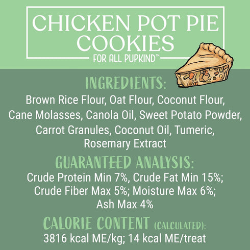 Chicken Pot Pie Cookies|Lactose Free - Soy Free - Gluten Free - Wheat Free | USA Made | for All Breeds | 14 oz of All Natural, Baked, Crunchy Good...