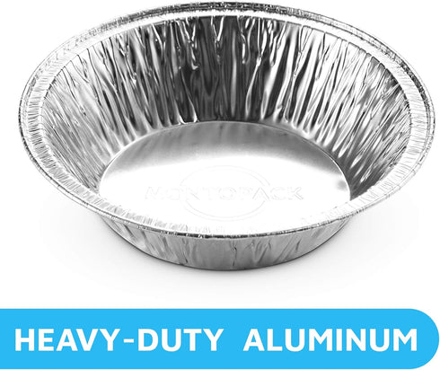 MontoPack Disposable 5" Aluminum Foil Pie/Tart Pans (100 Pack) | 5 Inch Round Cake Pan for Baking Personal Mini Pies, Homemade Cakes & Quiche | Ov...