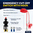 Five Oceans Marine Universal Emergency Cut-Off Switch, Kill Switch for Boat, Engine Shut-Off Switch 12VDC, Coil Extendable Lanyard, Snap Hook and ...