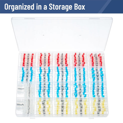 Bates- Solder Seal Wire Connectors, 250 pcs, Solder Connectors with Heat Shrink Butt Connectors, Waterproof Solder Wire Connectors Heat Shrink Wir...