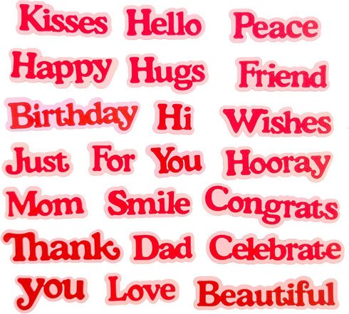 Alinacutle 22PC Word Metal Die Cut, Sentiments Diecut Greeting Die Good Wishes Paper Craft Cutting Dies,Scrapbooking Cutting,DIY Card Metal Punch ...