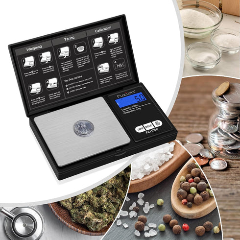 Fuzion Digital Pocket Gram Scale 1000g/0.1g, Small Digital Scales Grams Ounces Grains, Herb Scale, Jewelry Scale, Portable Travel Food Scale...