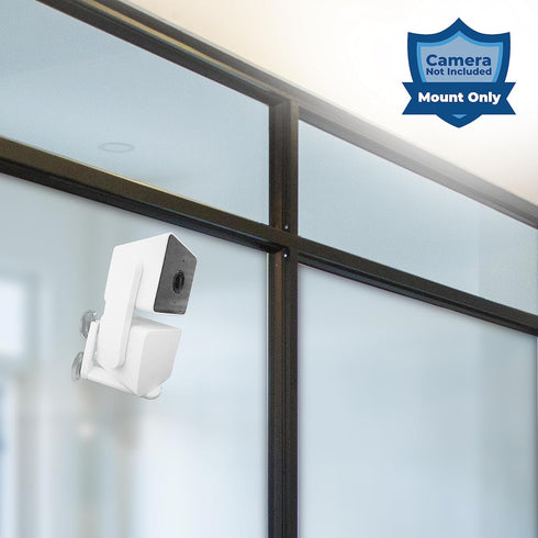 Pan v3 Wyze Compatible Secure Suction Mount (Camera Not Included) – Bracket Shelf with Dual Suction Cups Allows 360 Swivel – Affixes to Window Gla...