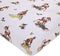 Disney Vintage Bambi - Tan, Green and White, Bambi and Thumper Floral Nursery Polyester Fitted Crib Sheet...