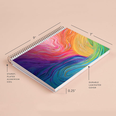 Erin Condren 7"x9" Dot Grid Platinum Spiral Notebook. Evolve Cover Design. 160 Dot Grid Pages, 5 mm, for Dot Journaling, Art, List-Making. 80 Lb. ...