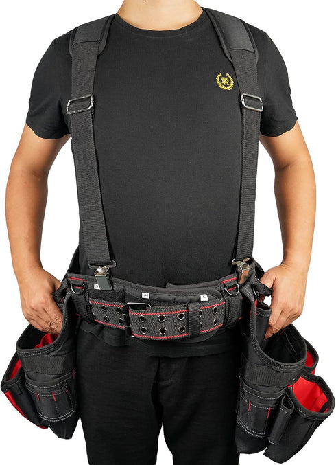 MELOTOUGH Padded Tool Belt Work Suspenders With Super Strong Clip for Carpenter's Suspension Rig construction suspenders for men...