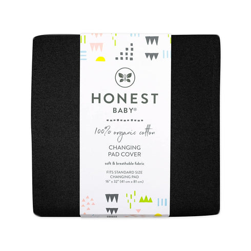 HonestBaby Boys Organic Cotton Changing Pad Cover, Black, One Size...