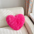 MOOWOO Fluffy Faux Fur Heart Throw Pillow for Valentine's,Mothers Day,Sherpa Plush Fluffy, Solid Color, Heart Shape Pillow for Girls,Hot Pink Love...