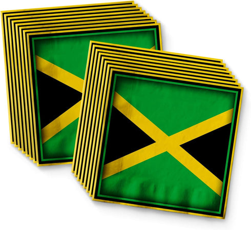 Jamaican Flag Jamaica Birthday Party Supplies Set Plates Napkins Cups Tableware Kit for 16...
