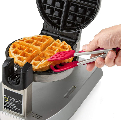 Mini Easy-Grip Waffle Tongs Holder, Non-Slip Handle,Black...