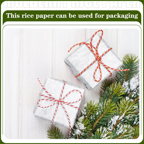 2 Rolls 10.43 x 287.4 Inch of Mulberry Paper Traditional Handmade Rice Paper Decoupage Papers Roll Natural Decoupage Tissue Paper Origami Paper Ro...