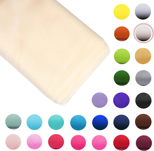 Craft And Party, Ivory Fabric Tulle Roll 54 Inch by 40 Yards (120 ft) Fabric Tulle Bolt for DIY Tutu Skirt, Wedding and Decoration (Ivory)...