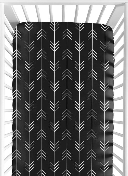 Black and White Woodland Arrow Baby or Toddler Fitted Crib Sheet for Rustic Patch Collection by Sweet Jojo Designs...