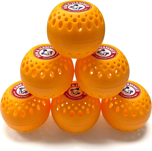 Arm & Hammer Odor Busterz Balls for Long Lasting Freshness - Deodorizer, Carpet Fresh, Odor Remover, Pet Fresh - 6 Count (Pack of 1), Orange...
